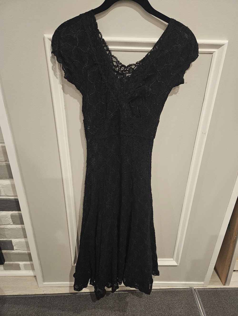 Vintage Betsey Johnson black lace dress. Beautiful condition.  Size Petite